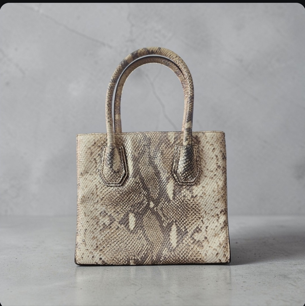 Michael Kors Mercer Small Snake Print Satchel NWOT - Picture 9 of 10